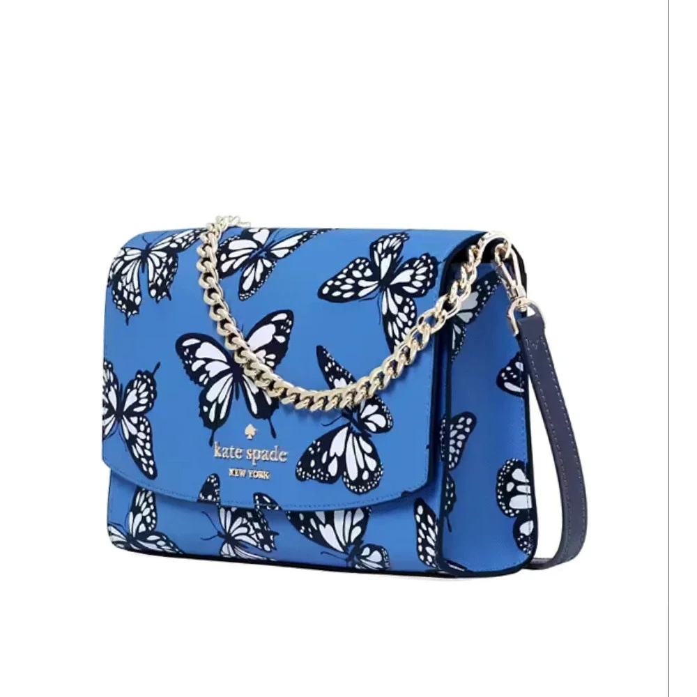 🔥NWT KATE SPADE CARSON CONVERTIBLE BUTTERFLY‎ LEATHER CROSSBODY IN BLAZER BLUE